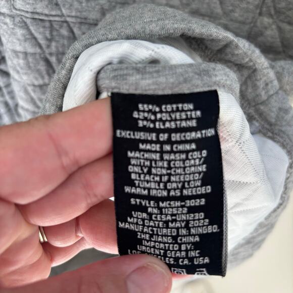 NWT Civil Society Bennett Quilted Shirt Heather Gray XL - Picture 9 of 10